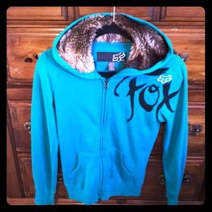 Fox zip up Hooded sweatshirt